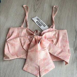 Urban Outfitters Blush Bow Crop Top